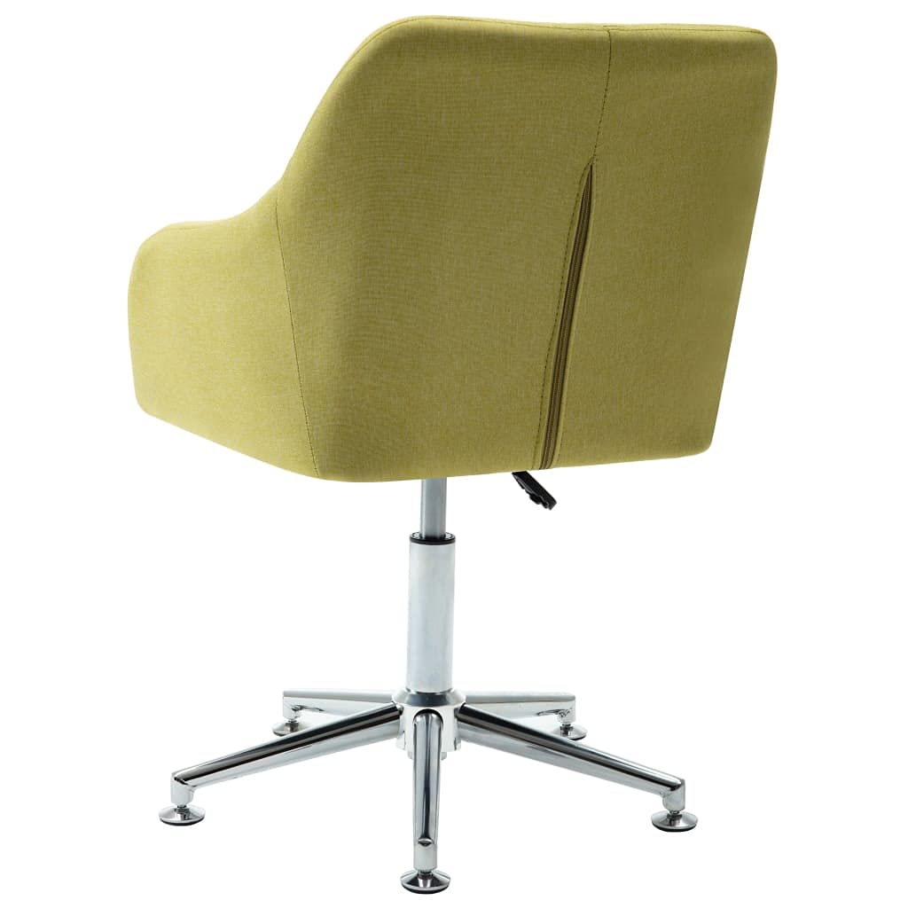 vidaXL Swivel Dining Chair: Green Fabric, Ergonomic Design with Adjustable Settings, Suitable for Living Room, Bedroom, Lounge, Office, and Dining Room; Easy Assembly
