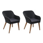 vidaXL Outdoor Patio Chairs Set with Cushions, Poly Rattan Furniture, Lightweight, Water-Resistant, 2 Pieces, Black