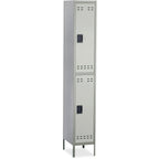 Safco Products 5523GR Double Tier Locker, Heavy Duty Powder Coat Finish, Lock Applicable Opening, Gray