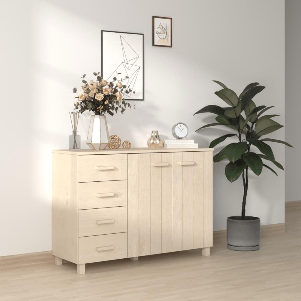 vidaXL Sideboard, Bar Buffet Cabinet with Drawers, Console Cabinet for Kitchen Dining Room Living Room Hallway, HAMAR Honey Brown Solid Wood Pine