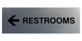 Signs Bylita Basic Restrooms Left Arrow Directional Wall Or Door Sign - Durable Material | Double-Sided Foam Adhesive Tape (Brus