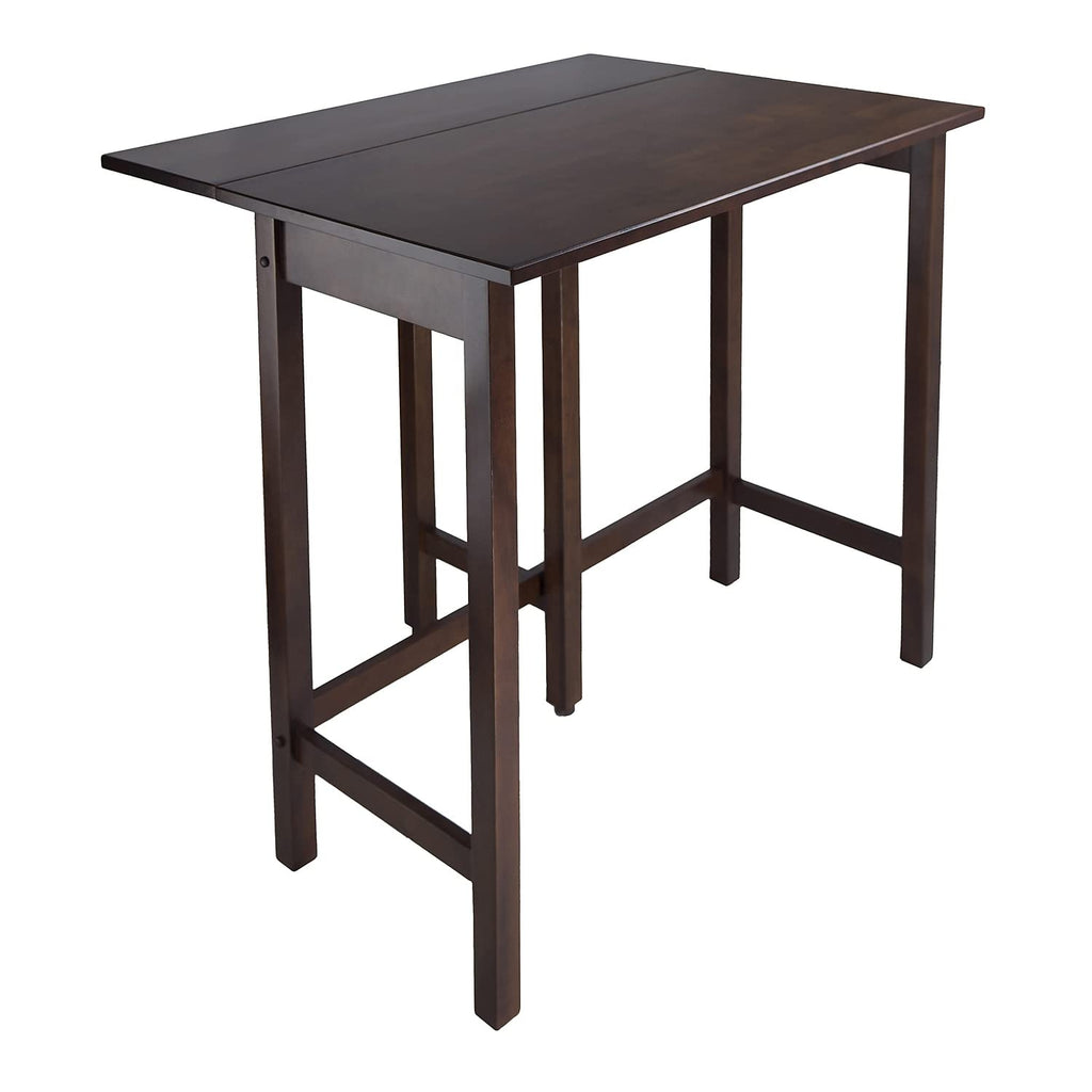 Winsome Lynnwood 35.43 x 39.39 x 30-Inch Wood Rectangular Drop Leaf High Table, Antique Walnut (94149)