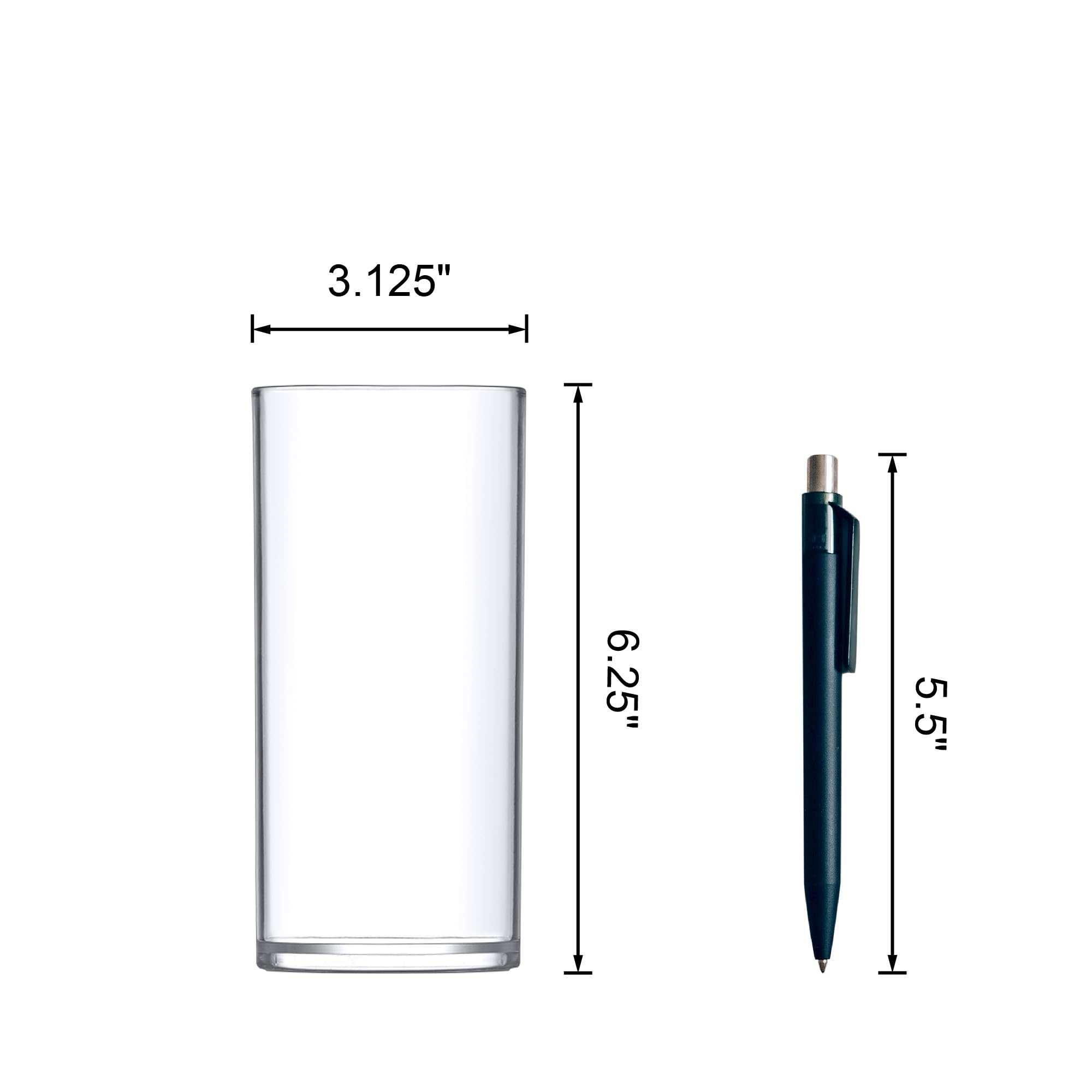 Amazing Abby - Viola Piccolo - Plastic Cylinder Vases (12-Piece Set), Acrylic Flower Vases For Wedding Centerpieces, Home Decorations, Office Ornaments, Shatter-Proof, 6' (H) (Not Glass)