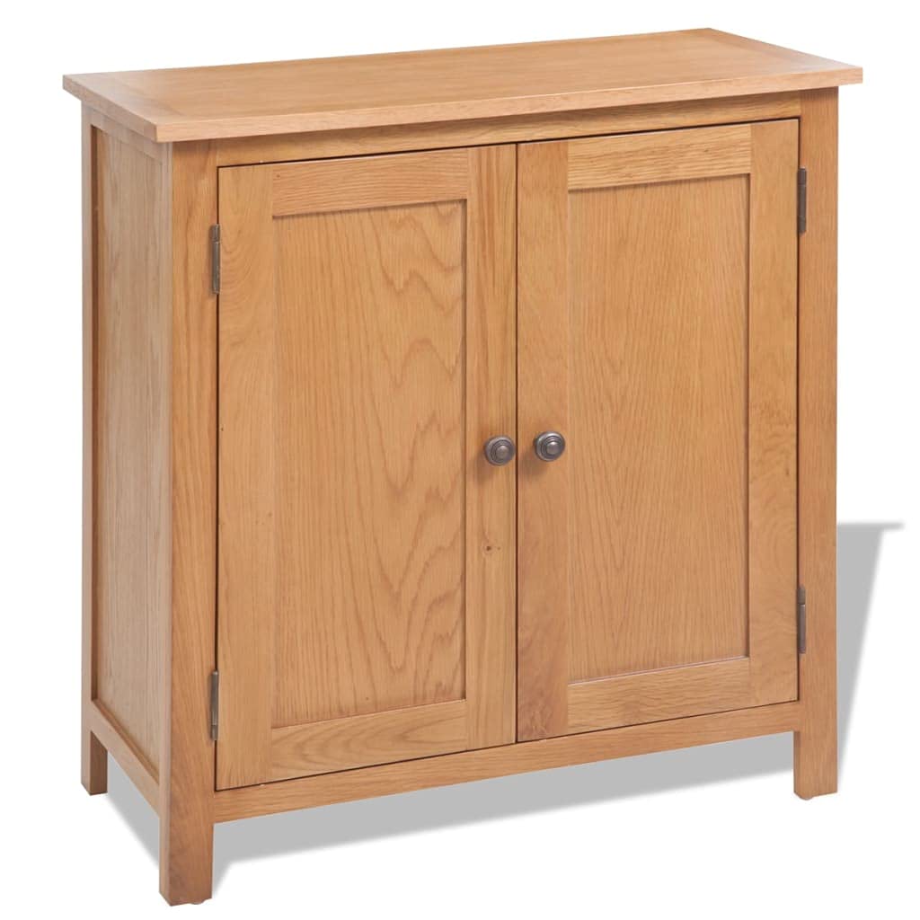 vidaXL Solid Oak Wood Sideboard with Fixed Shelf