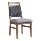 Intercon Oslo Side Chair with Woven Back and 4 Legs, Weathered Chestnut, Set of 2 Furniture