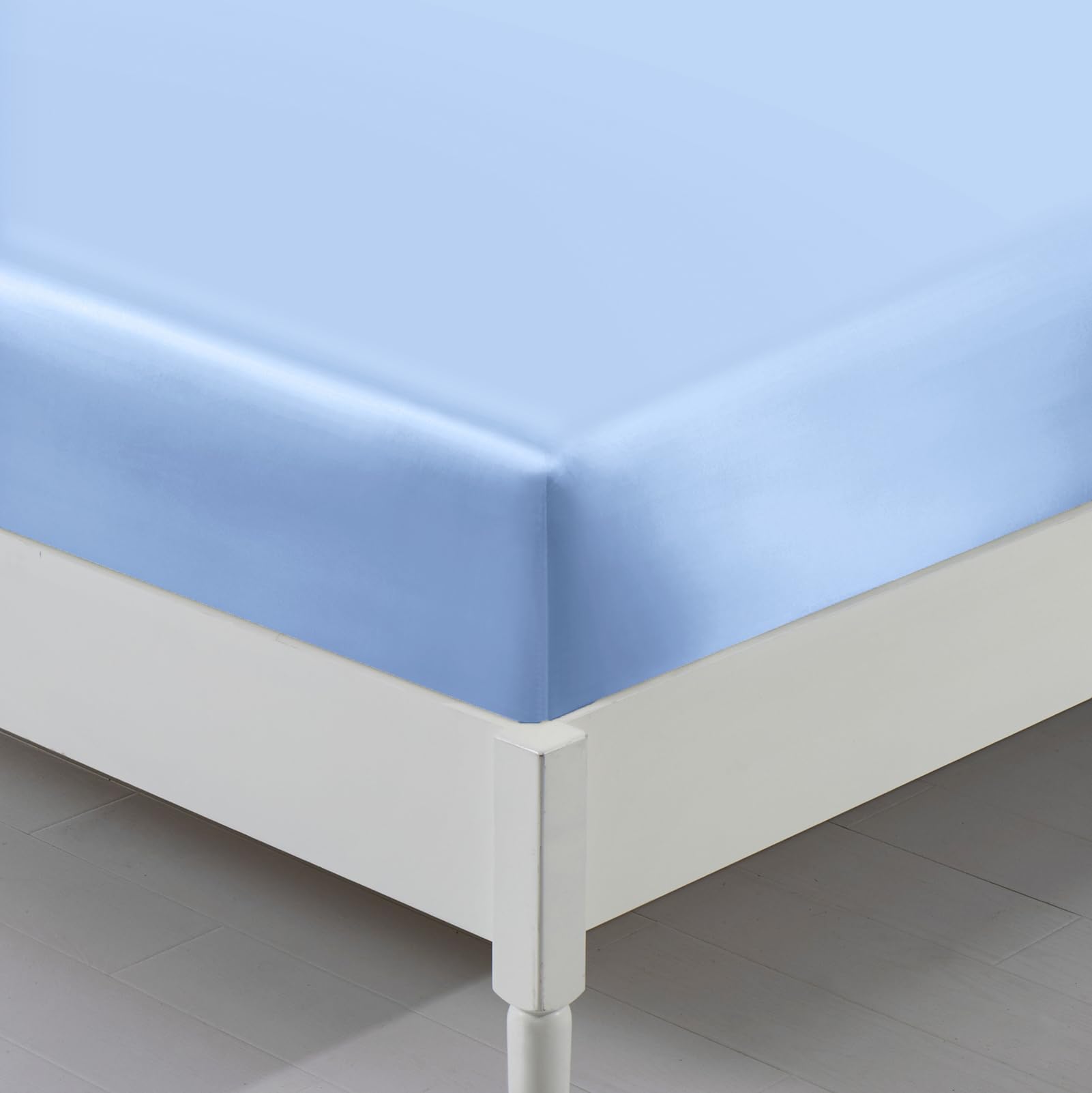 Queen Silk Satin Fitted Sheet, Soft Deep Pocket Single Bottom Bed Sheets Sold Separately, Wrinkle Free, Non- Fading, Breathable,