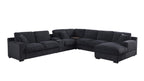Lilola Home Celine Dark Gray Chenille Fabric Corner Sectional Sofa with Right-Facing Chaise, Cupholders, and Charging Ports