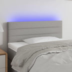 vidaXL LED Headboard, Upholstered Headboard for Bed Home, Bed Headboard with LED Light, Bedroom Furniture, Light Gray 39.4"x2"x30.7"/34.6" Fabric