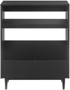 Crosley Furniture Liam Turntable Record Player Stand with Storage for Vinyl Records, Mid Century Modern, Black