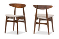 Baxton Studio Flora Dining Chair in Light Gray (Set of 2)
