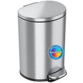 iTouchless SoftStep 3 Gallon Small Semi-Round Bathroom Step Trash Can with AbsorbX Odor Filter and Removable Inner Bucket, Stain