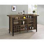 Coaster Bellemore Wood Rectangular Storage Bar Unit Rustic Oak