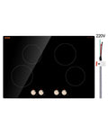 VEVOR Induction Cooktop, 6600W Electric Countertop Burner, 4 Burner Knob Control Stove, Built-in Induction Cooktop with 12 Tempe