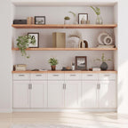 vidaXL Solid Oak Wood Wall Shelf, Light Brown with Live Edge, Versatile Usage as Cabinet or Table Top, 78.7"x 19.7"x 1.6"