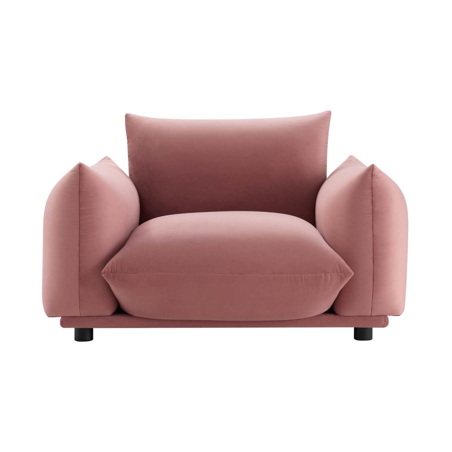 Modway Copious Performance Velvet Armchair in Dusty Rose