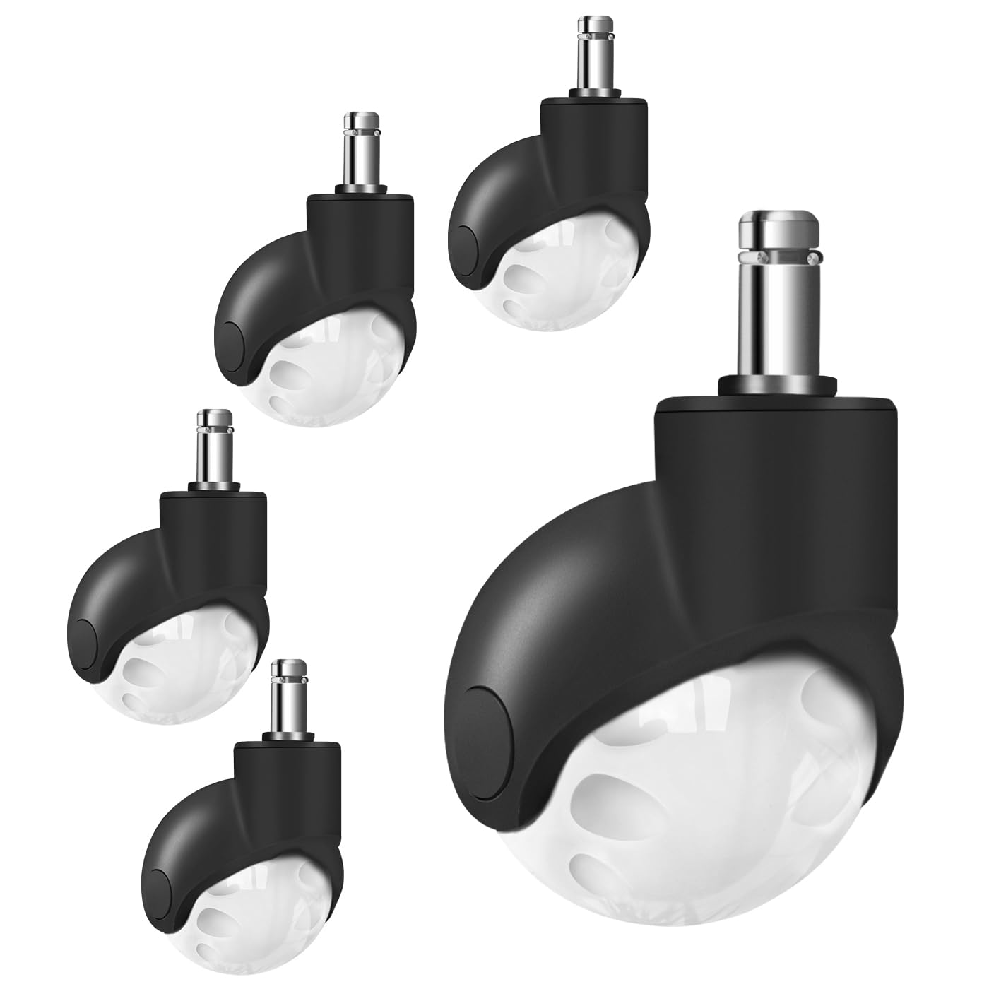2' Ball Caster Wheels, Hirate 360 Degree Rotation Universal Ball Casters With Nylon Cover For Office Furniture Chairs Replaceme