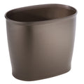 IDesign Oval Plastic Trash Can for Bath, Bedroom, Office - The Kent Collection - 12 x 8 x 10, Bronze