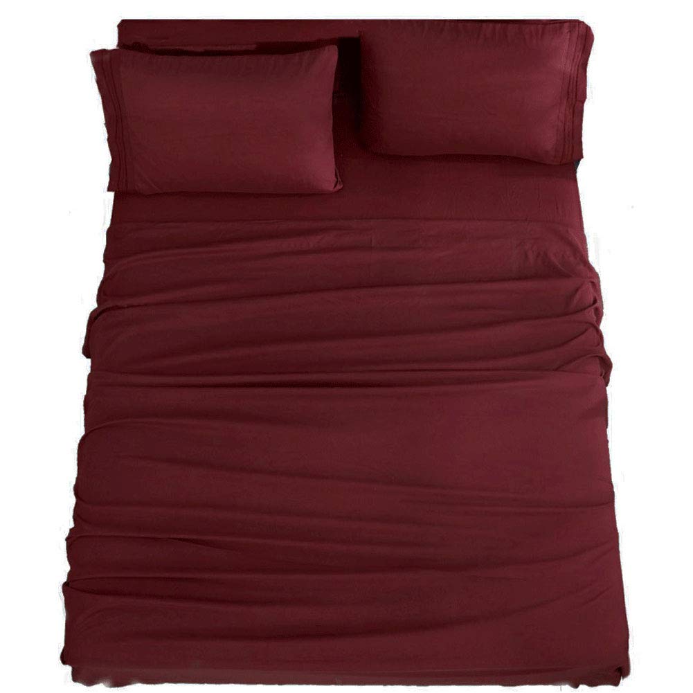Sonoro Kate Bed Sheet Set Super Soft Microfiber 1800 Thread Count Luxury Egyptian Sheets 16-Inch Deep Pocket,Wrinkle -4 Piece (B