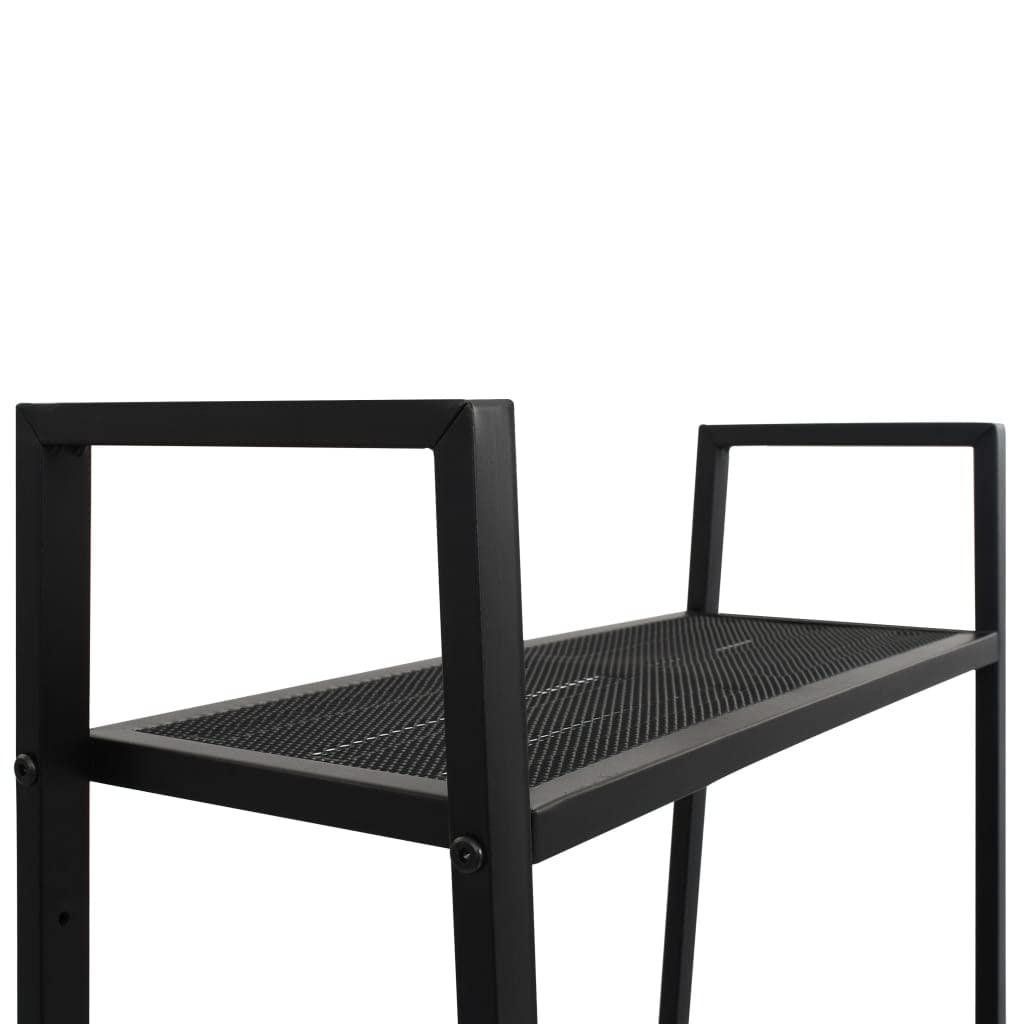 Vidaxl Ladder Bookcase 4 Tiers Metal Black