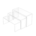 Sezanrpt 9x9.5x10 Inch Clear Display Risers Shelf 3pcs, Countertop Rectangular Acrylic Display Stands for Funko Pop Figure, Bags