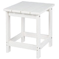 Lzrs Adirondack Square Side Table, Pool Composite Patio Table,Hdpe End Tables For Backyard,Pool, Indoor Companion, Easy Maintenance & Weather Resistant(White)