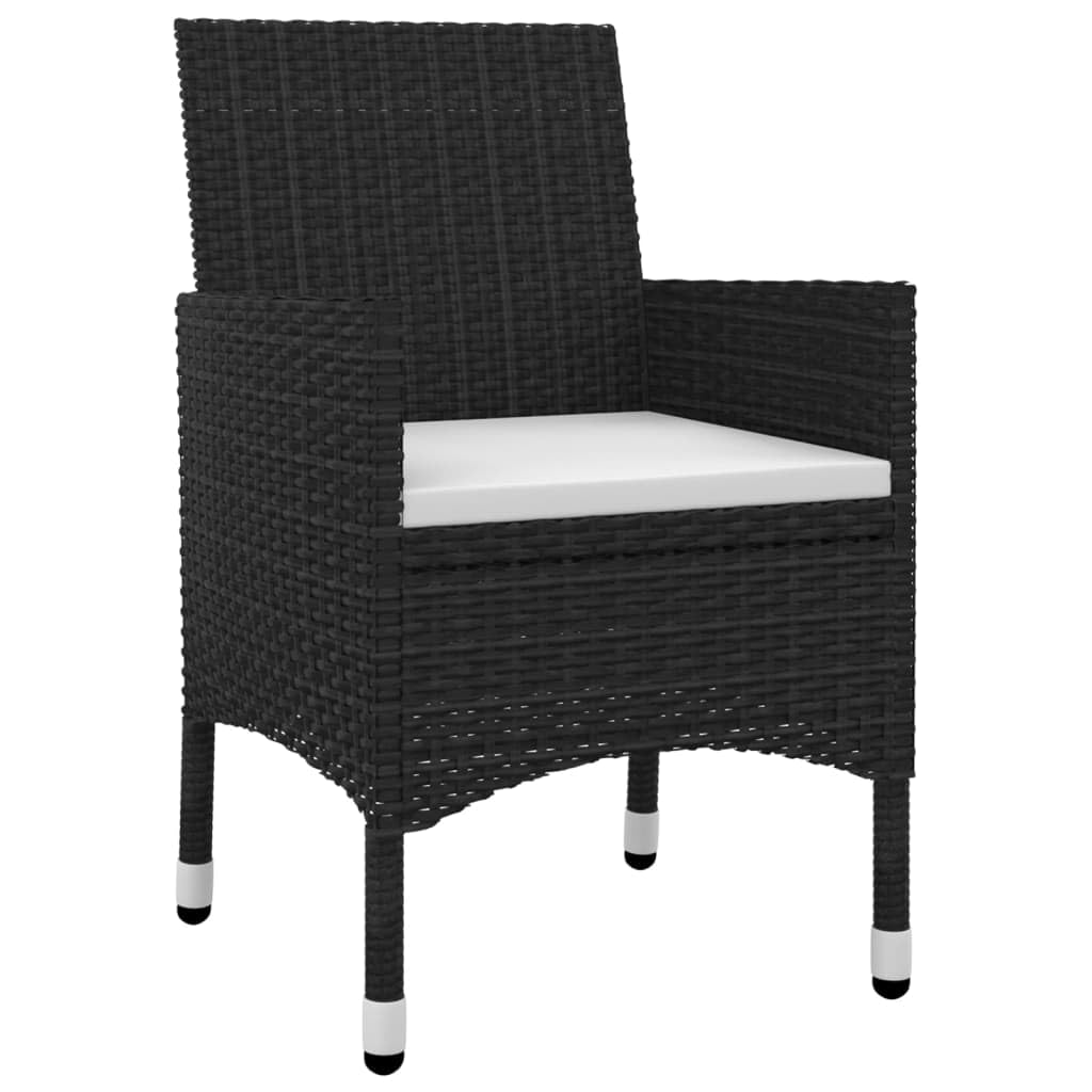 vidaXL Patio Dining Set 9 Piece with Cushions Garden Outdoor Terrace Balcony Backyard Dining Dinner Dinette Table and Chair Poly Rattan and Glass