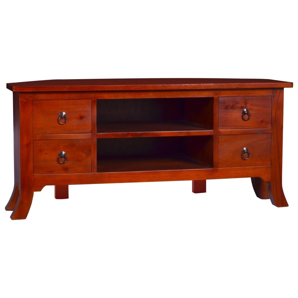 vidaXL TV Cabinet Classical Brown 39.4&quot;x15.7&quot;x17.7&quot; Solid Mahogany Wood