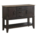 Intercon Beacon 53" Wide Server with 3 Drawers and 2 Cabinets, Black & Walnut Sideboards