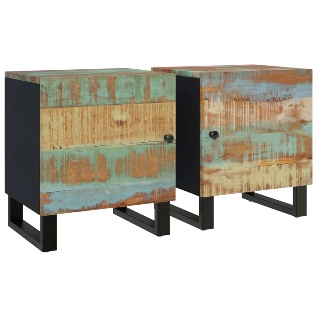 vidaXL Bedside Cabinets 2 pcs 15.7&quot;x13&quot;x18.1&quot; Solid Wood Reclaimed