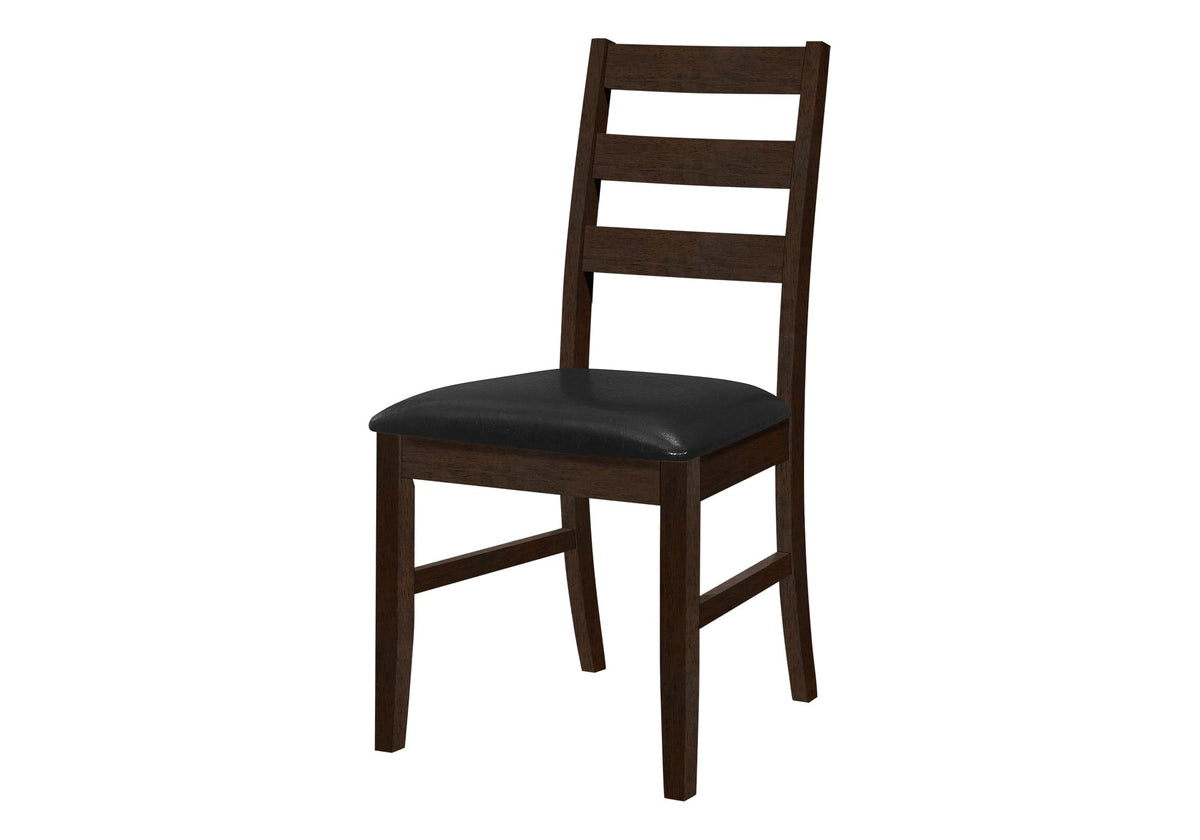 Monarch Specialties BLACK Dining Chair-2Pcs / 37' H Espresso Pu Seat, 19.75' L x 21.75' W x 37.5' H