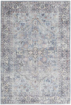 HomeRoots 522535 8 x 10 ft. Gray Floral Power Loom Distressed Rectangle Traditional Area Rug