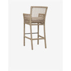 Kosas Home Brisbane 31" Olefin & Aluminum Bar Stool in Natural Brown