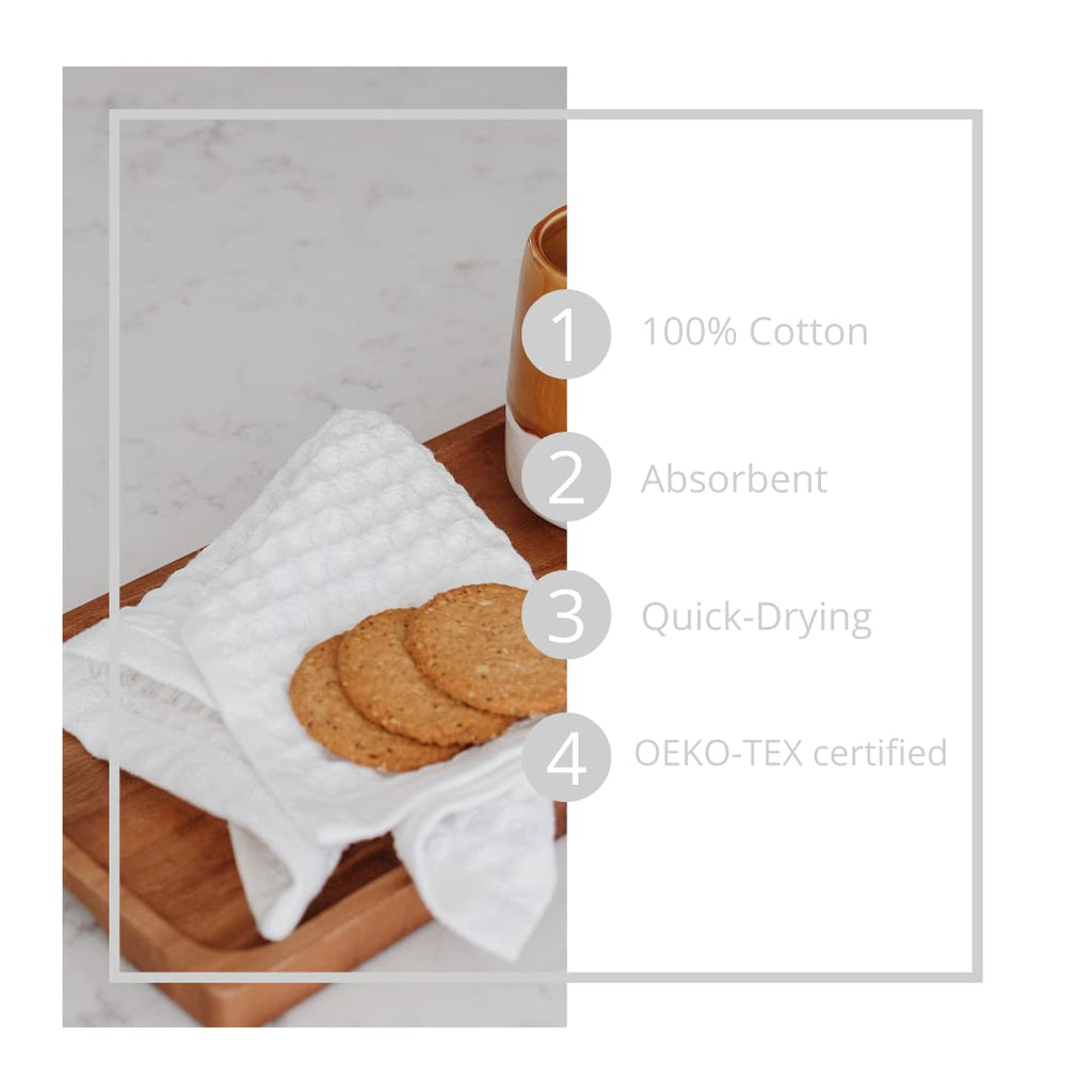 Sea Me At Home Waffle Washcloth Set, 100% Cotton (4 Pcs Washcloth 13X13 Inches, Mixed)