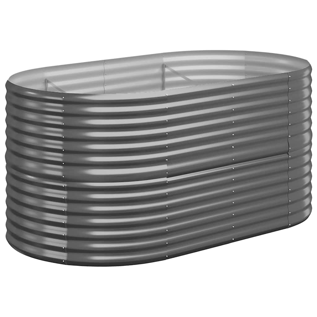 vidaXL Garden Raised Bed, Powder-Coated Steel in Anthracite - Weather-, Easy Assembly, Ample Planting Space | Ideal for Outdoor 