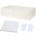 Glenmal Wedding Dress Preservation Box Kit Wedding Dress Storage Box with 1 Pair Microfiber Gloves and 100 Sheets of Acid Free T