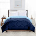 TundwalS Microfiber Reversible Solid Extra Comfort & Soft Comforter||Blanket Double Bed 210 Gsm Quilt Royal Blue  Sky Blue 1 (