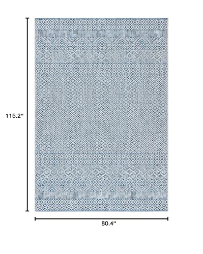 Safavieh Courtyard Collection 6'7' X 9'6' Grey/Blue Cy8235 Indoor-Outdoor Waterproof Easy-Cleaning Patio Backyard Mudroom Area-Rug