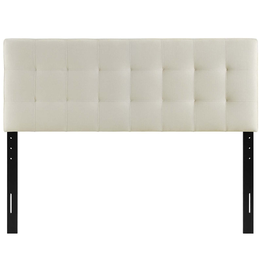 Modway Lily Tufted Linen Fabric Upholstered King Headboard in Ivory