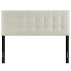 Modway Lily Tufted Linen Fabric Upholstered King Headboard in Ivory