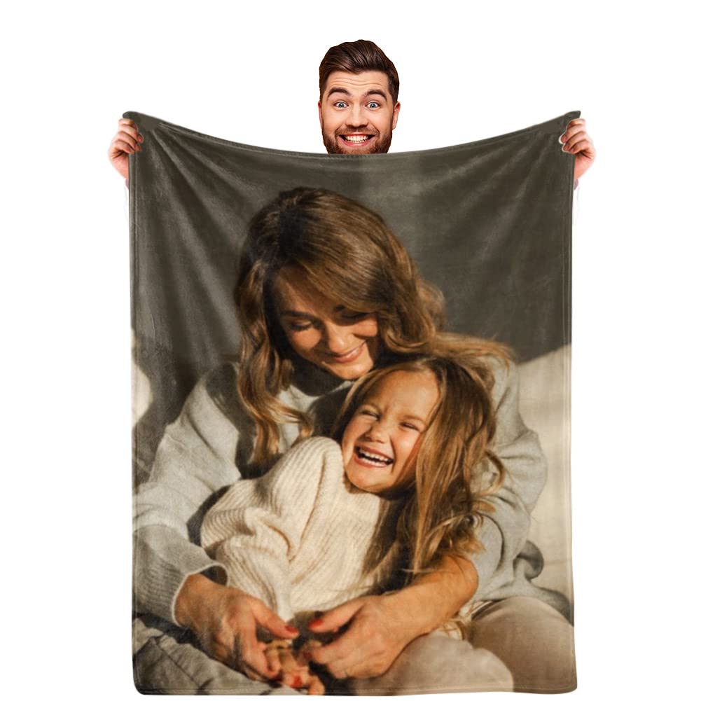 Custom Blanket For Mother Birthday Gifts, Personalized Mom Photo Blanket As Best Mom Dad Ever Birthday Blankets Gifts From Daugh