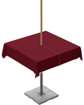 Queenker Wine Red Outdoor Tablecloth With Umbrella Hole And Zipper, Solid Color Table Cover For Square Tables Waterproof Tableto