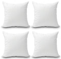 Foamily Throw Pillow Insert 18 X 18 Inch (Set Of 4) Hypoallergenic 100% Virgin Fiber Bed, Sofa, Couch Decorative Indoor Pillows