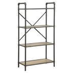Acme Itzel 4 Wooden Tiers Rectangular Bookshelf in Antique Oak and Sandy Gray