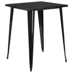 Flash Furniture Nolan Commercial Grade 31.5" Square Black Metal Indoor-Outdoor Bar Height Table