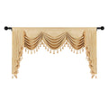 Elkca Thick Chenille Window Curtains Valance For Living Room Luxury Gold Room Curtain Valance,Rod Pocket (W98Inch,1 Panel)