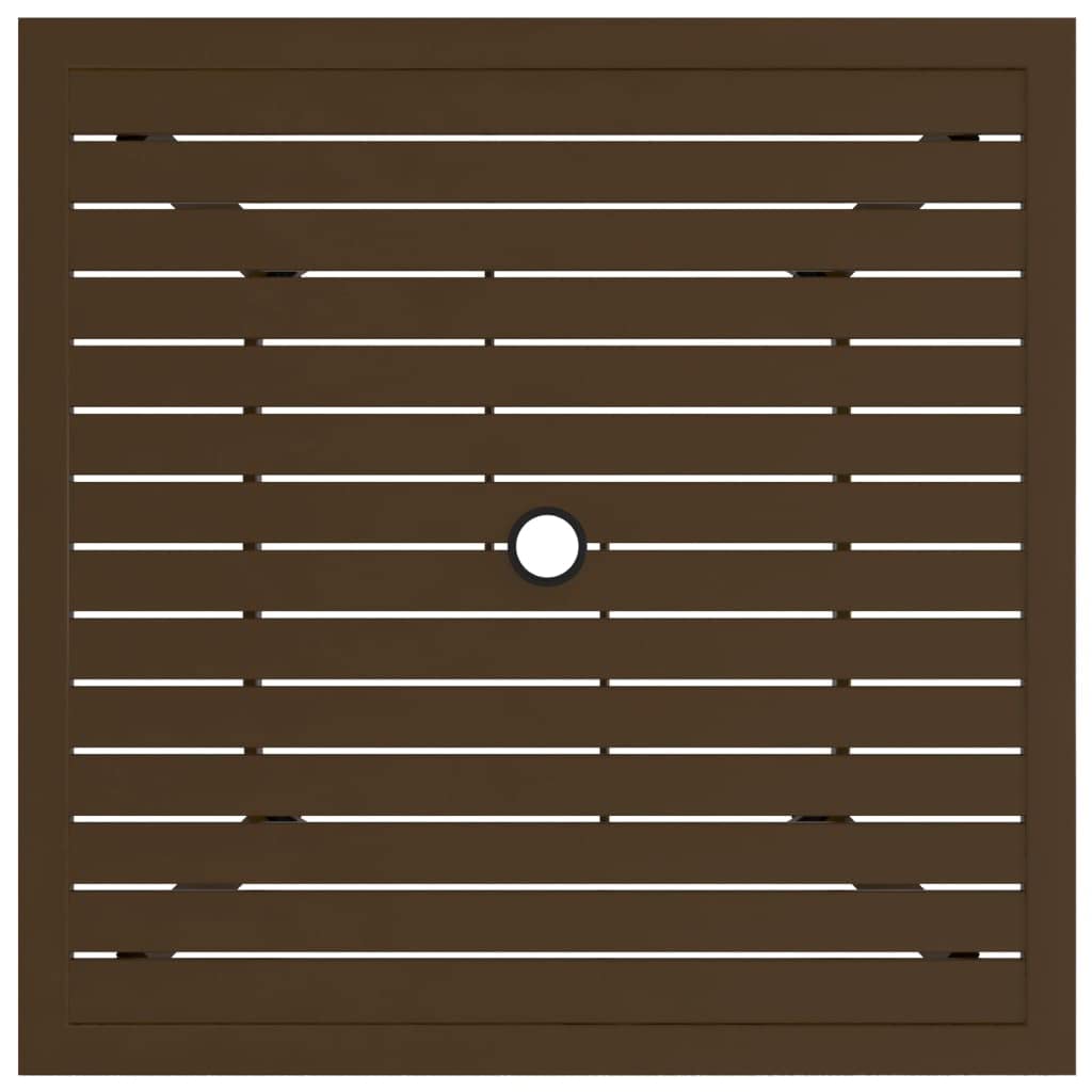 vidaXL Patio Table Poolside Balcony Porch Terrace Backyard Home Decor Furniture Dining Dinner Dinette Lounge Table Brown 32.1&quot; Steel