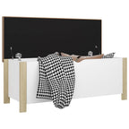 vidaXL Multi-Purpose Storage Box with Cushion Top High-Gloss White Engineered Wood