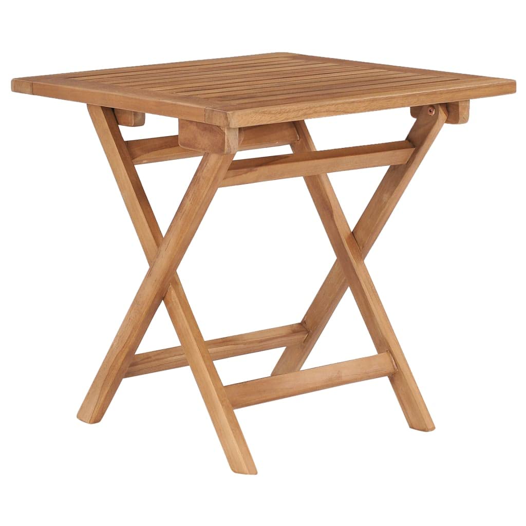 Vidaxl Solid Teak Wood Folding Patio Table - Compact And Versatile Square Design - Weather Resistant Outdoor Furniture - 17.7&quot;X17.7&quot;X17.7&quot;