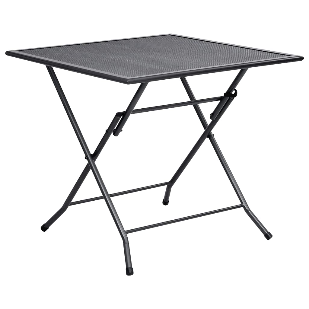 vidaXL Patio Dining Set 5 Piece, Outdoor Dining Set for Garden, Table and Chair for Balcony Dinner, Dining Table, Industrial Style, Steel Anthracite