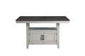 Steve Silver Co Grey Counter Height Chevron Veneer Top, Hidden Storage, Stylish Transitional Design Table, Two-tone Stone Gray and Charcoal